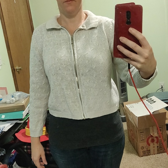 EUC Cropped zip-up cardigan - Picture 6 of 6